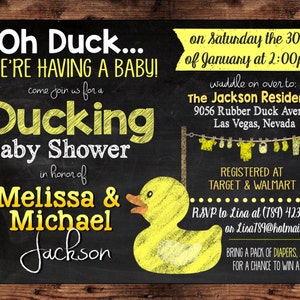 The ORIGINAL Ducking Baby Shower - Oh DUCK we&#39;re having a Baby! - Chalkboard Style  - Digital