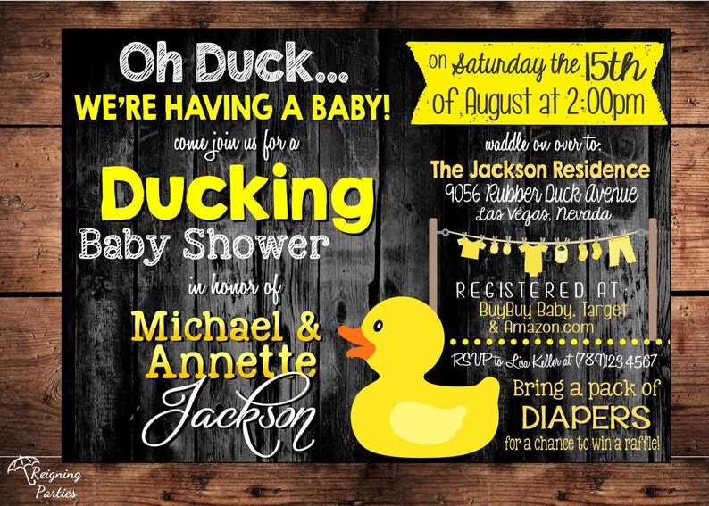 Oh DUCK we/'re having a Baby! Oh Duck Baby Shower Theme The Original Ducking Baby Shower Digital Funny Duck Baby Shower Invitation