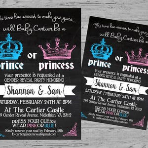 Prince or Princess Gender Reveal Party Invitation - Digital File