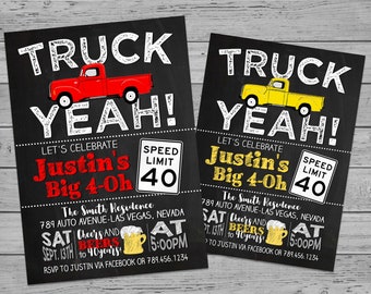 Camion Oui 30e, 40e, 50e anniversaire Invitation - tableau Invitation - Invitation drôle - Digital Design - MATURE