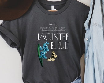 Jacinthe Bleue Women's Vintage Botanical T-Shirt // Botanical Shirt / Gardening Shirt / Aesthetic T Shirt Design / Gift for Her / BFF Gift