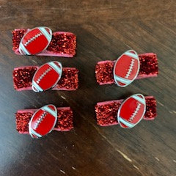 Arkansas Red Razorback Hogs Football College- 5 red stretchy rings