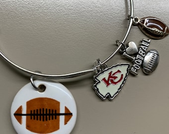 Kansas City Chiefs football Super Bowl  bangle charm bracelet