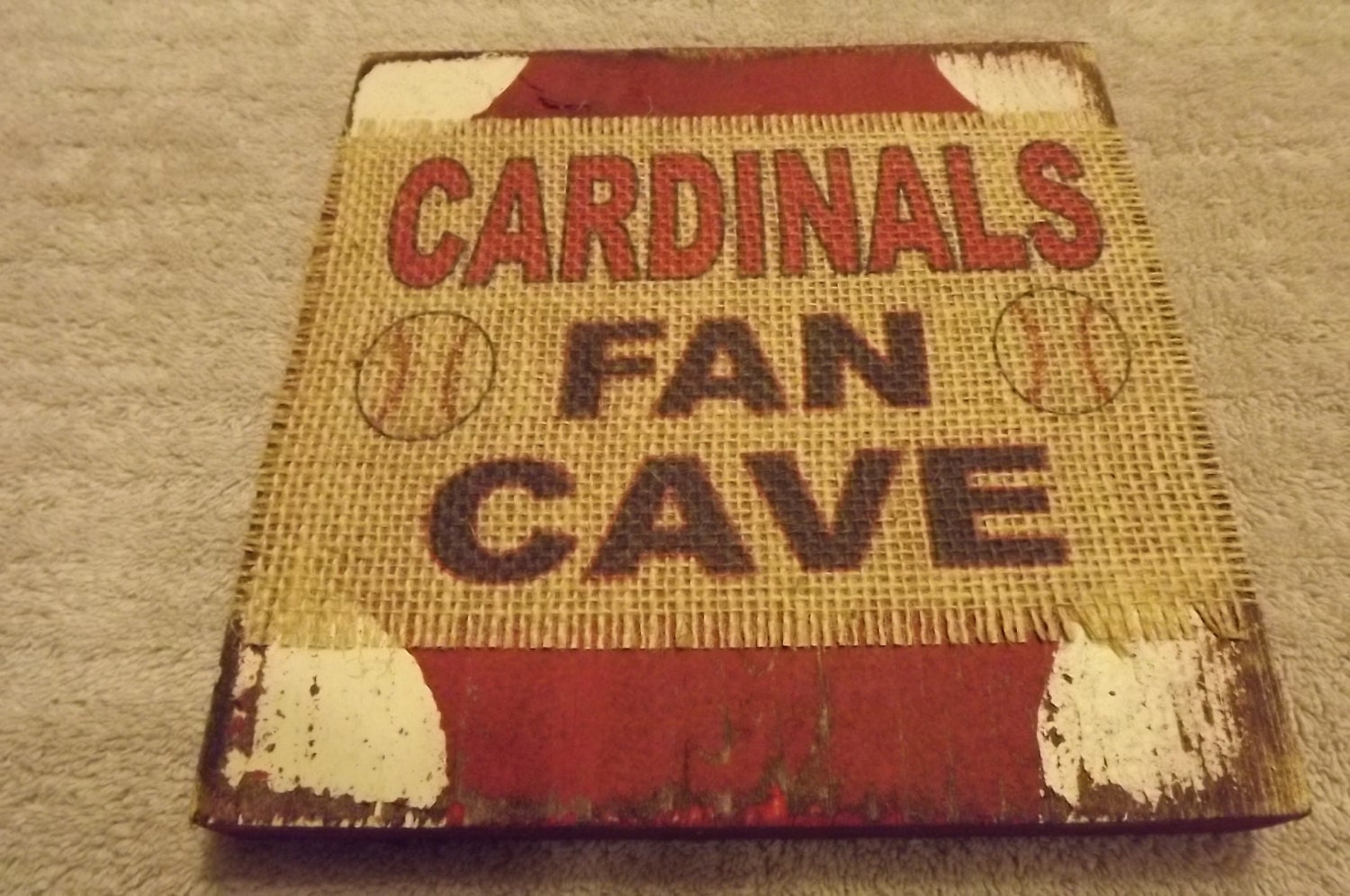 St. Louis Cardinals Fan Cave baseball burlap and rustic Etsy