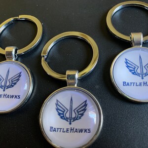 STL Battlehawks Football round keychain