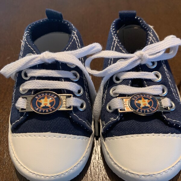 Houston Astros baseball blue baby- boy or girl sneaker tennis shoes  6-9 months size