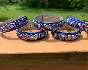 STL Battlehawks Kaw & Order Blue Rhinestone Bracelet