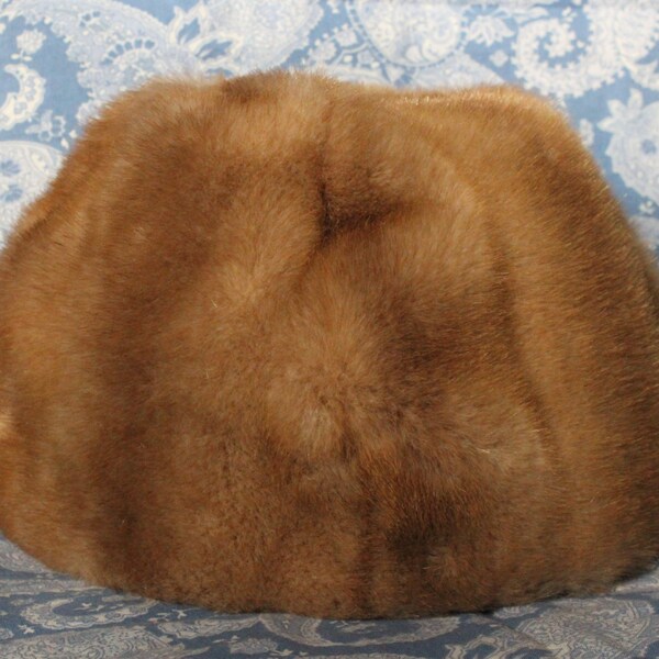 REDUCED PRICE!!  Caramel Fur Hat - Vintage Fur - Winter