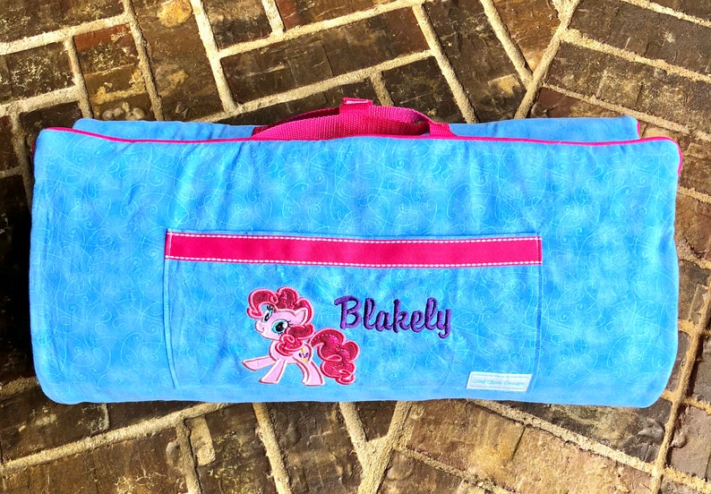 Girls Appliqued Pony Nap Mat With Attached Blanket And Pillow Etsy