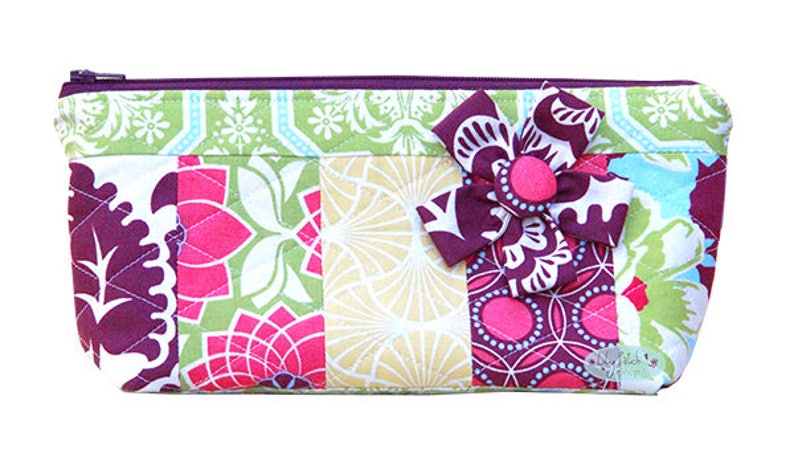 Bloom Zipper Pouch PDF Pattern, Bag Pattern, Sewing Pattern, Quilting, Bagmaking image 1