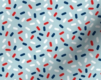 Red White and Blue Sprinkles Fabric, 4th of July, Patriotic Fabric, Quilting, Cotton