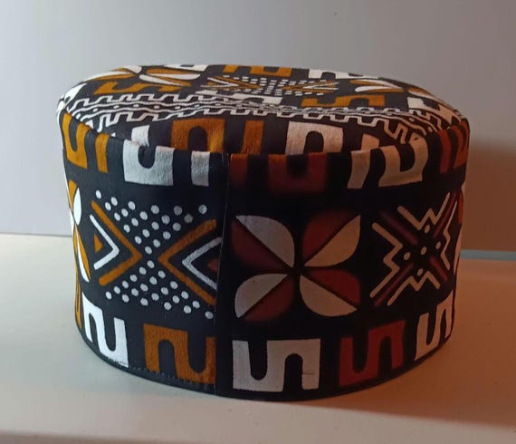 Africa inspired kufi hat. African fabric. Beautifully made. 20% off. Free  Shipping.