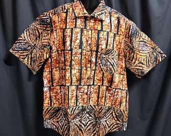 Africa inspired men's short sleeve shirt, chest pocket, button down front shirt. Sizes - Large, XL, 2XL . 20 - 30% off, Free Shipping.
