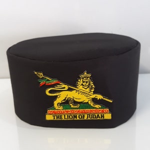 African black kufi hat Lion of Judah. RASTA