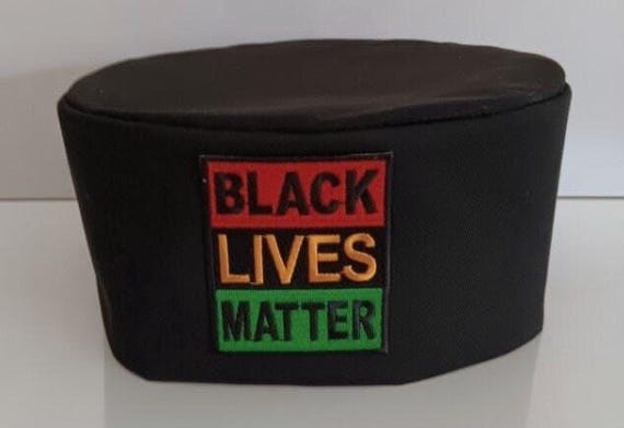 African Kufi Hat black with Black Lives Matter patch