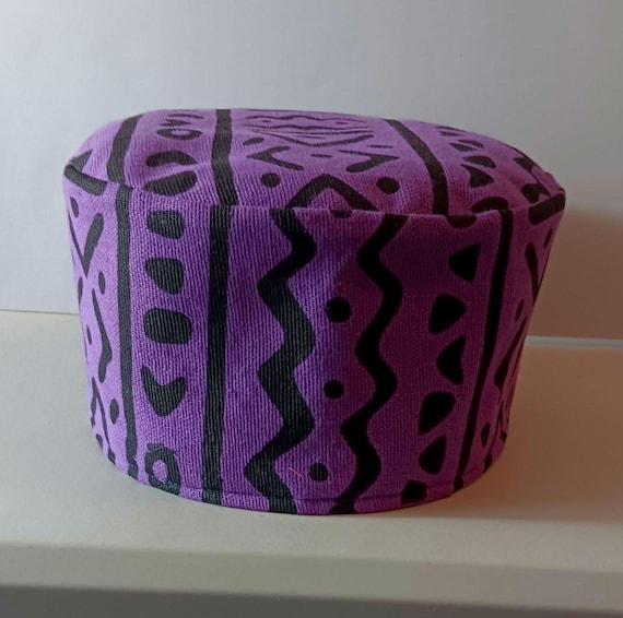 Africa inspired kufi hat. African fabric. Beautifully made. 20% off. Free  Shipping.