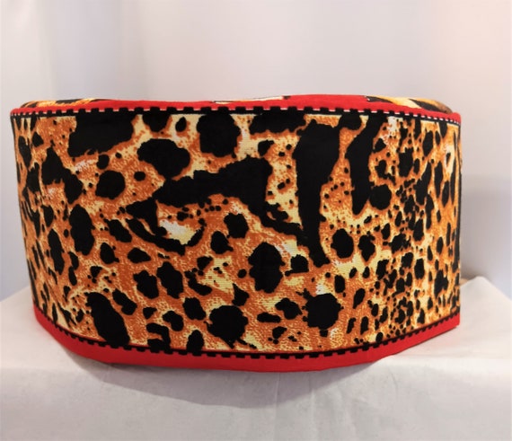 African animal print kufi hat multi color African Fabric.