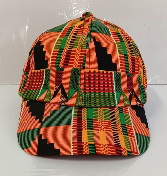 African print unisex golf cap, with Velcro strap in back for easy sizing adjustments.