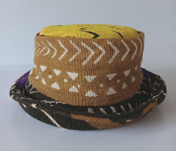 African Mud Cloth Bucket hat, "Mud Cloth Lovers" delight. Patchwork mud cloth pieces. 20% off, FREE Shipping.