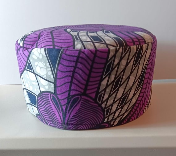 Africa inspired kufi hat. African fabric. Beautifully made. 20% off. Free  Shipping.