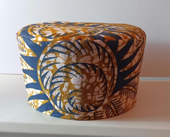 Africa inspired kufi hat. African fabric. Beautifully made. 20% off. Free  Shipping.