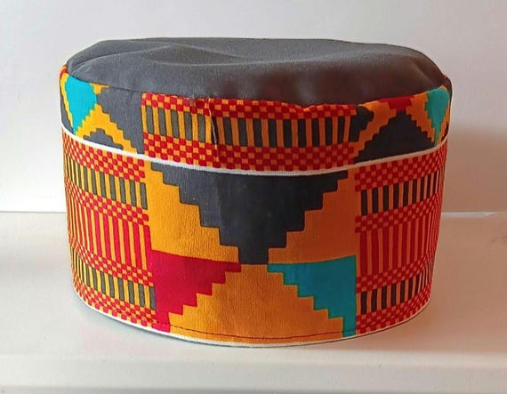 Africa inspired kufi hat. African fabric. Beautifully made. 20% off. Free  Shipping.