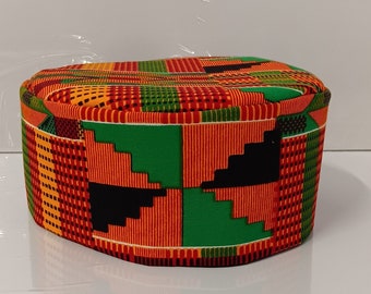 African kufi Kente cloth print. Matches kente print Style #M09H