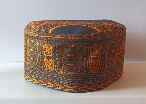 Africa inspired kufi hat. African fabric. Beautifully made. 20% off. Free  Shipping.