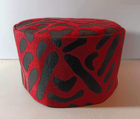 Africa inspired kufi hat. African fabric. Beautifully made. 20% off. Free  Shipping.