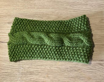 Hand Knit Aran Cable Headband, Choice of Colours