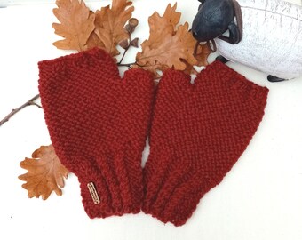 Fingerless Gloves, Hand Knit Women's Mitts, Kath Heywood Designs, UK