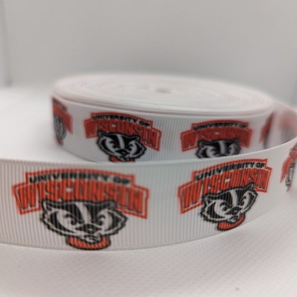 University of Wisconsin Inspired grosgrain ribbon 7/8" by the yard