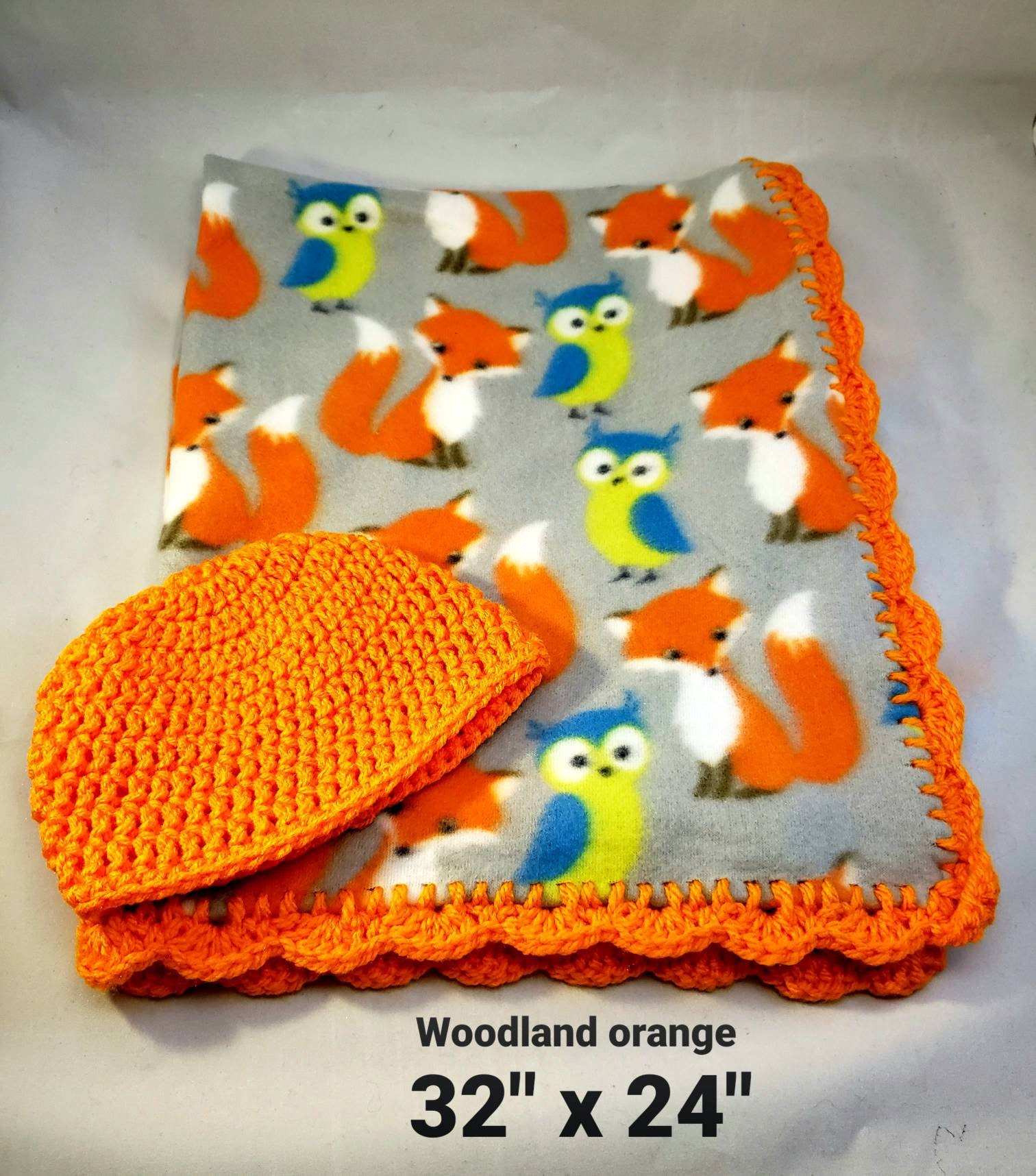 Fleece Baby Blankets Crocheted Edge with matching 0 to 3 Etsy