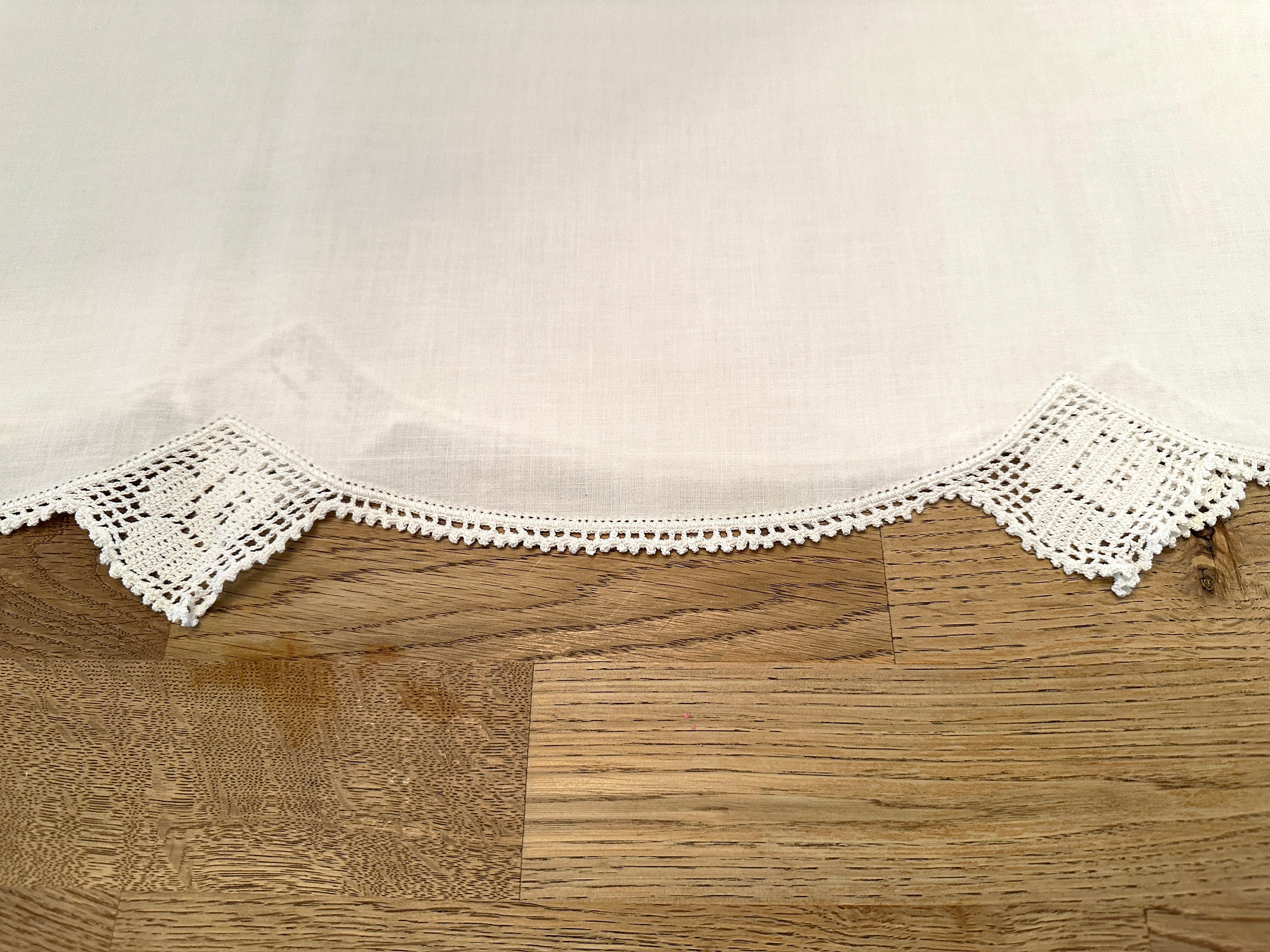 Full Queen Cotton Vintage Bed Linen Sheet White Crochet Etsy