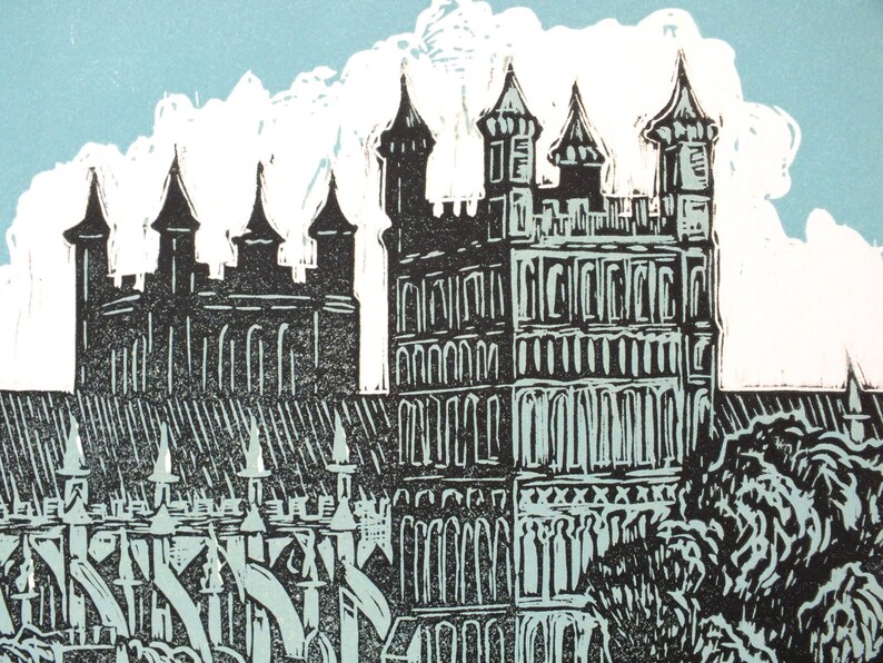 Exeter Cathedral #9 Linocut