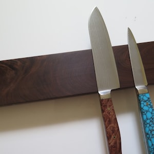 Magnetisk knivhållare i amerikansk valnöt, knivställ 10-24" massiv valnöt inkl. monteringsdetaljer handgjord i Kanada Knivblock väggkonstförvaring