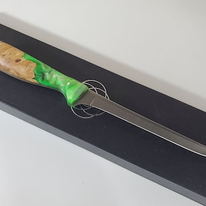 Fishing 7&quot; Fillet Knife Blade, Resin and burl, Pinecone, trustone handle, AEB-L steel highly flexible, razor sharp