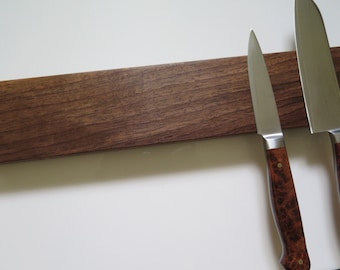 Powerful American Walnut magnetic knife holder, knife rack, 10-24" solid walnut inc mounting hardware handmade in Canada