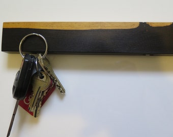 Llave rack magnético, portaherramientas de costura, portacuchillos ligeros, BlackWood africano de 8", madera tonal, con tornillos de montaje hechos a mano