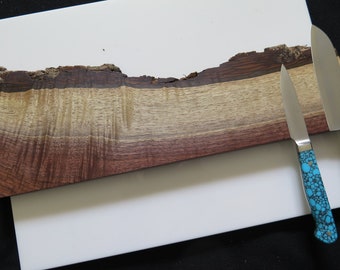 Natural Edge American Walnut magnetyczny uchwyt na noże, stojak na noże, 8-20&quot; lite drewno orzechowe, w tym osprzęt montażowy, ręcznie robiony