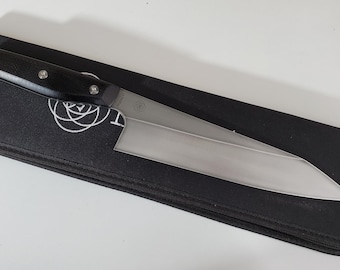 Magnacut Chef Knife 8" Black Canvas Micarta Handle made in Canada 63 HRC