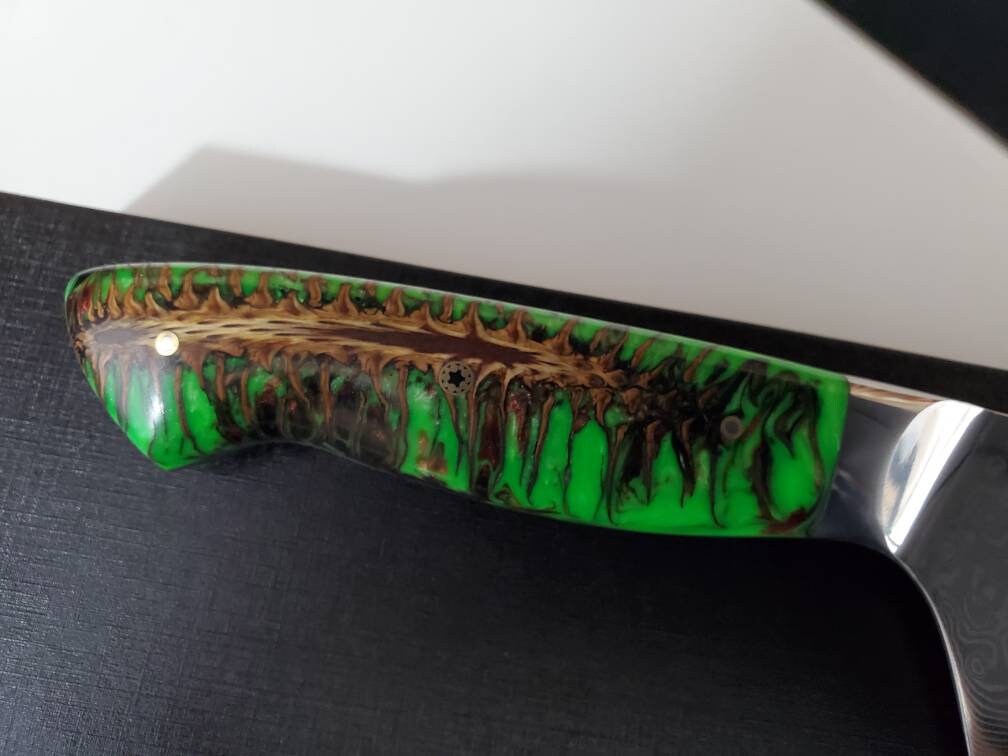 VG10 San Mai Damascus Chef Knife Hybrid Santoku Chef Knife Etsy