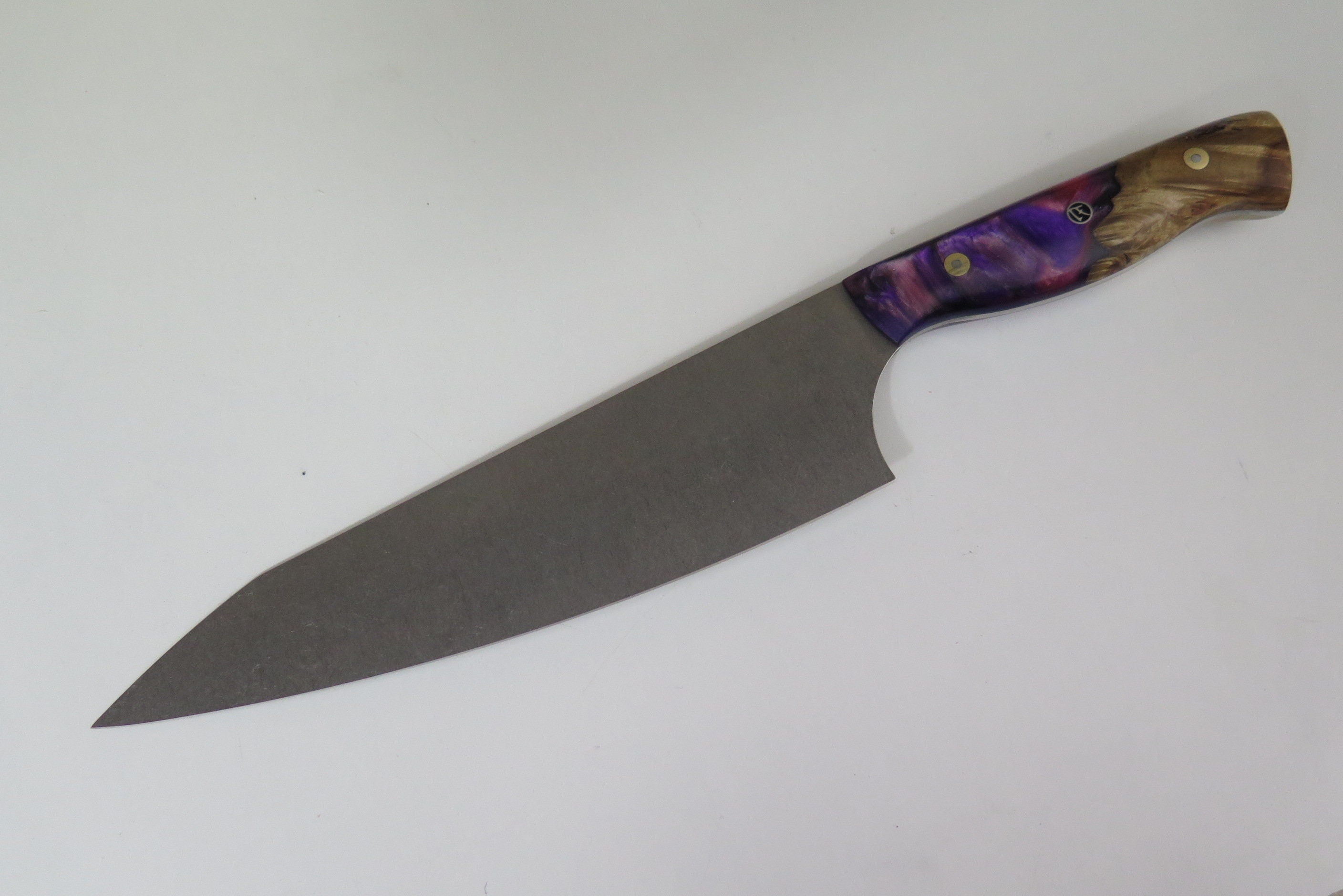 Custom chef knife CPM 20CV super steel Resin Cast Burl handle Etsy