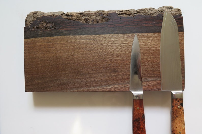 Knife Holder Natural Live Edge Walnut Etsy
