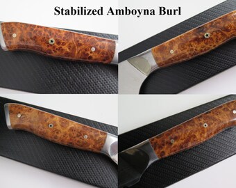 Custom Damascus Chef Knives 3pc Set VG10 Resin Cast Burl Handle, Unique Chef  Knife Pinecone Kitchen Knife, Best Chef Gift 