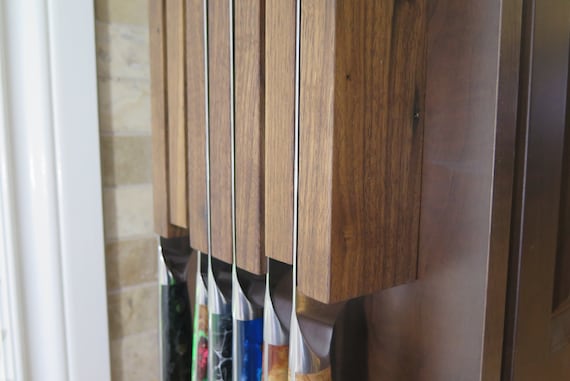 Handcrafted Walnut and Maple Magnetic Knife Block