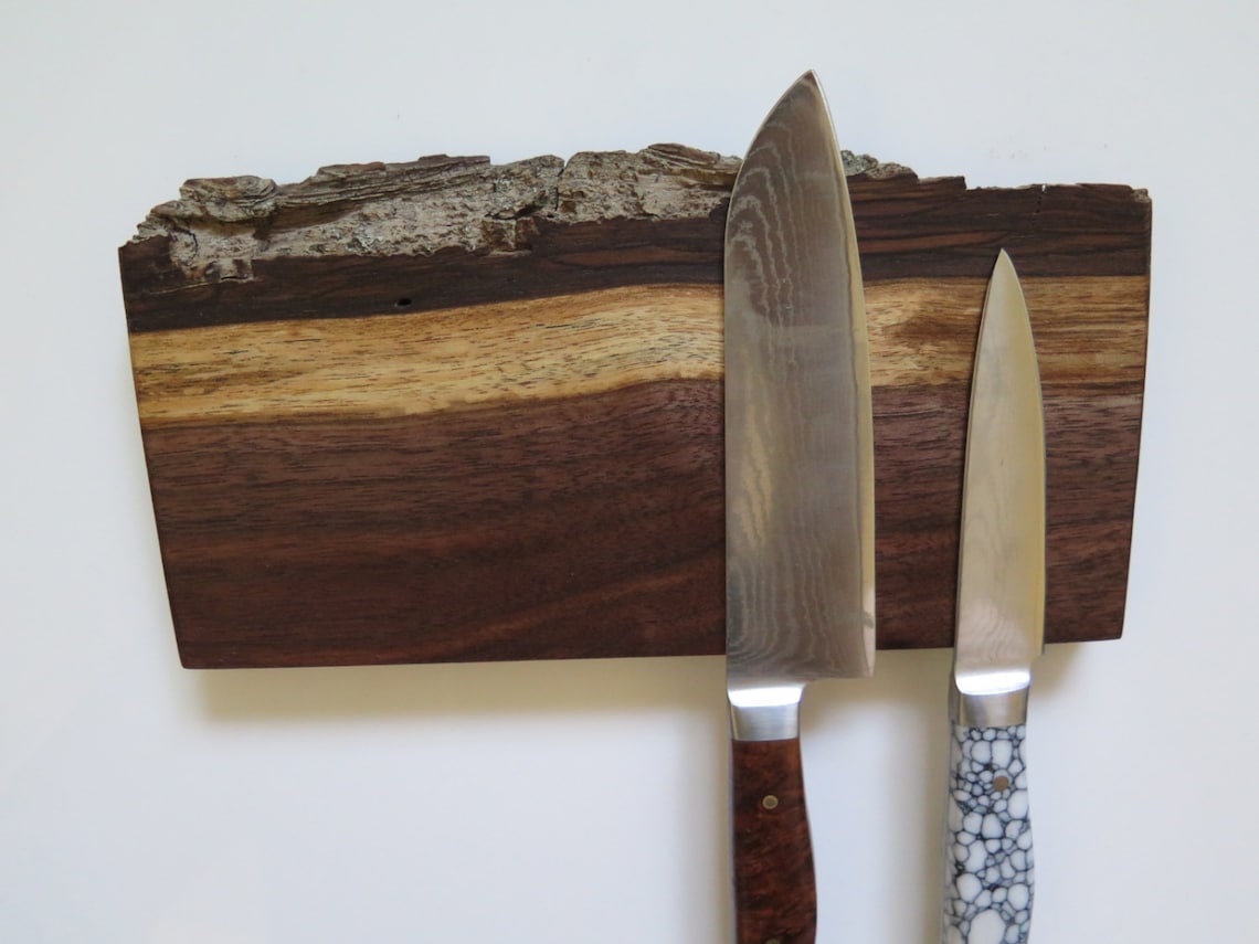 8 knife rack American Walnut natural edge knife Etsy