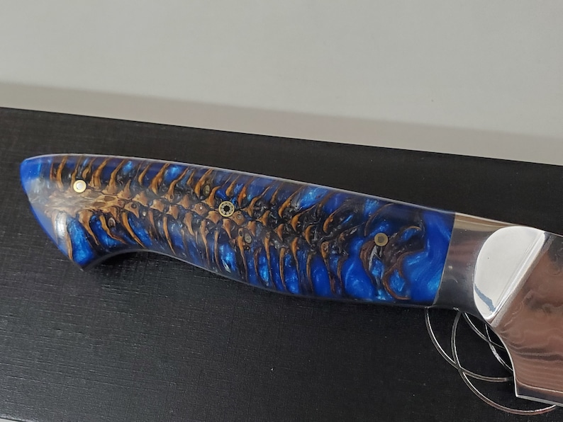 Custom VG10 Damascus Chef Knife Hybrid Santoku 9 Etsy