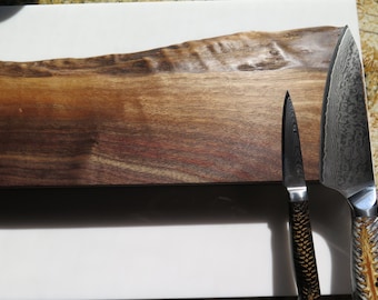 Magnetyczny uchwyt na noże, Natural Edge bez kory, stojak na noże z orzecha amerykańskiego, 10-24&quot; z litego orzecha, w tym osprzęt montażowy, ręcznie robiony, Kanada