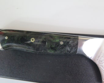 Custom VG10 chef knife Carbon fiber swirl handle VG10 Japanese Hybrid Santoku 9"  kitchen knife w/ 67 layer forged knife custom knife